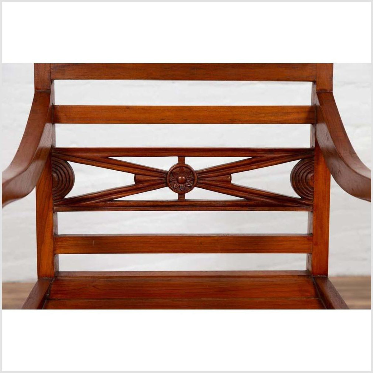 Early 20th Century Captain's Chair from Bali with Slatted Wood-6. Asian & Chinese Furniture, Art, Antiques, Vintage Home Décor for sale at FEA Home