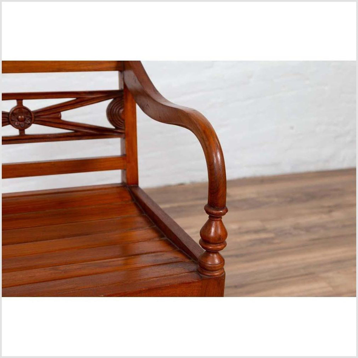 Early 20th Century Captain's Chair from Bali with Slatted Wood-7. Asian & Chinese Furniture, Art, Antiques, Vintage Home Décor for sale at FEA Home