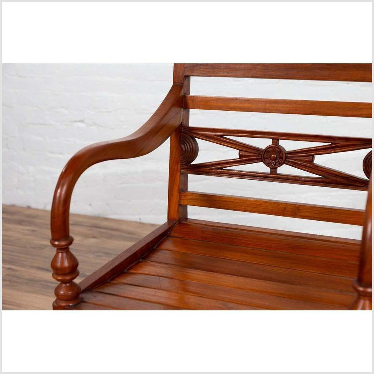 Early 20th Century Captain's Chair from Bali with Slatted Wood-8. Asian & Chinese Furniture, Art, Antiques, Vintage Home Décor for sale at FEA Home