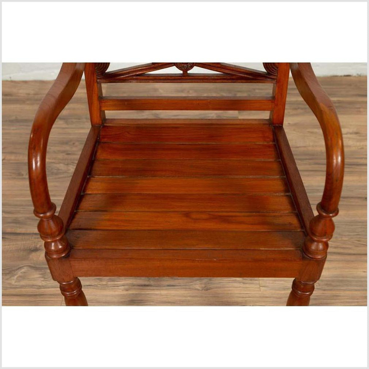 Early 20th Century Captain's Chair from Bali with Slatted Wood-9. Asian & Chinese Furniture, Art, Antiques, Vintage Home Décor for sale at FEA Home