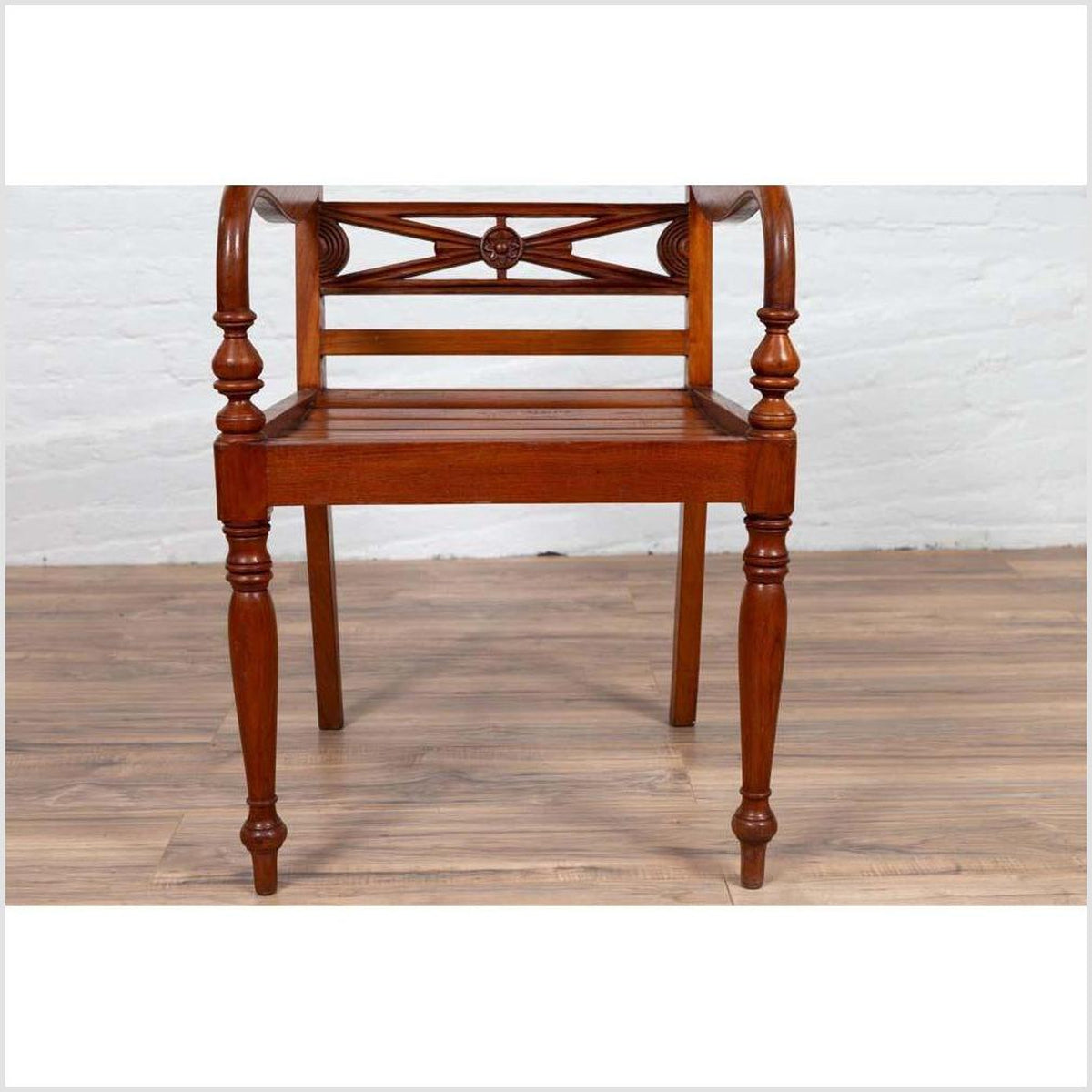 Early 20th Century Captain's Chair from Bali with Slatted Wood-10. Asian & Chinese Furniture, Art, Antiques, Vintage Home Décor for sale at FEA Home