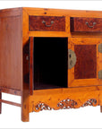 Early 20th Century Chinese Cabinet Made of Elm and Burl Wood with Carved Skirt-3. Asian & Chinese Furniture, Art, Antiques, Vintage Home Décor for sale at FEA Home