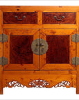 Early 20th Century Chinese Cabinet Made of Elm and Burl Wood with Carved Skirt-1. Asian & Chinese Furniture, Art, Antiques, Vintage Home Décor for sale at FEA Home
