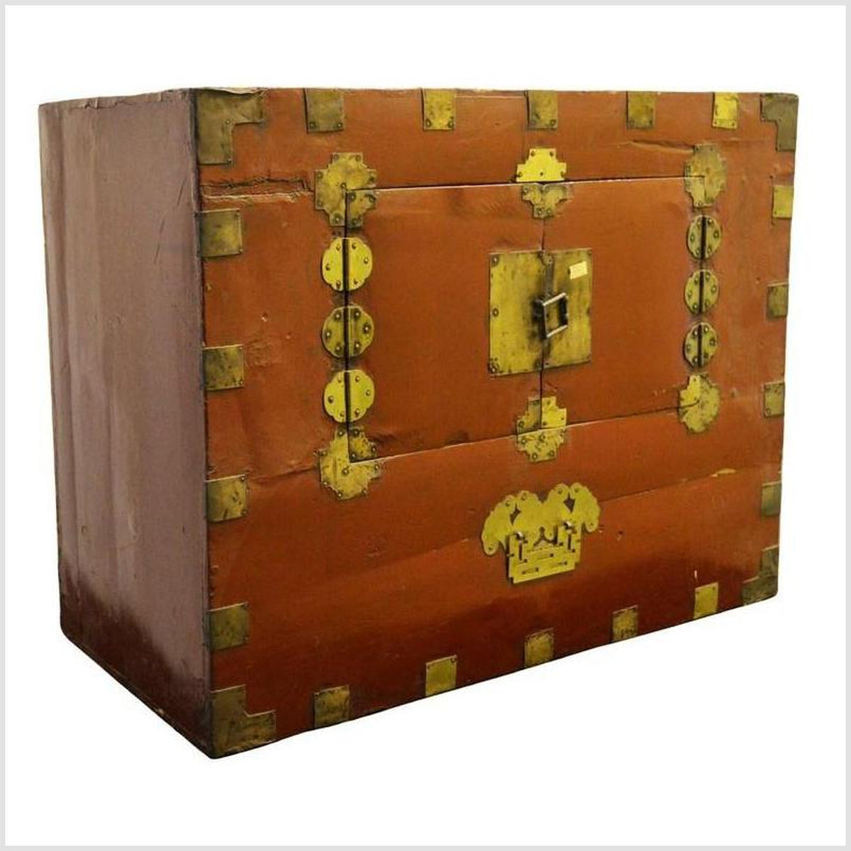 Early 20th Century Korean Chest with Double Doors and Traditional Brass-4. Asian & Chinese Furniture, Art, Antiques, Vintage Home Décor for sale at FEA Home
