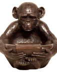 Lost Wax Cast Bronze Sculpture of a Sitting Monkey Holding a Bowl-1. Asian & Chinese Furniture, Art, Antiques, Vintage Home Décor for sale at FEA Home