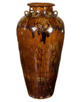 Chinese Qing Dynasty 19th Century Brown Glazed Jar with Loop Handles-1. Asian & Chinese Furniture, Art, Antiques, Vintage Home Décor for sale at FEA Home