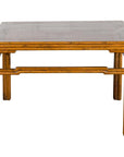Chinese Early 20th Century Light Brown Low Side Table with Humpback Stretchers-1. Asian & Chinese Furniture, Art, Antiques, Vintage Home Décor for sale at FEA Home