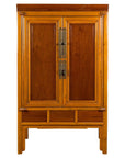 Chinese Qing Dynasty 19th Century Two-Toned Wooden Cabinet with Brass Hardware-1. Asian & Chinese Furniture, Art, Antiques, Vintage Home Décor for sale at FEA Home