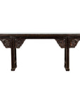 Chinese Qing Dynasty 19th Century Black Console Table with Carved Dragon Motifs-1. Asian & Chinese Furniture, Art, Antiques, Vintage Home Décor for sale at FEA Home