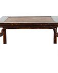 Chinese Ming Dynasty Style Wooden Coffee Table with Hand-Woven Rattan Top-1. Asian & Chinese Furniture, Art, Antiques, Vintage Home Décor for sale at FEA Home