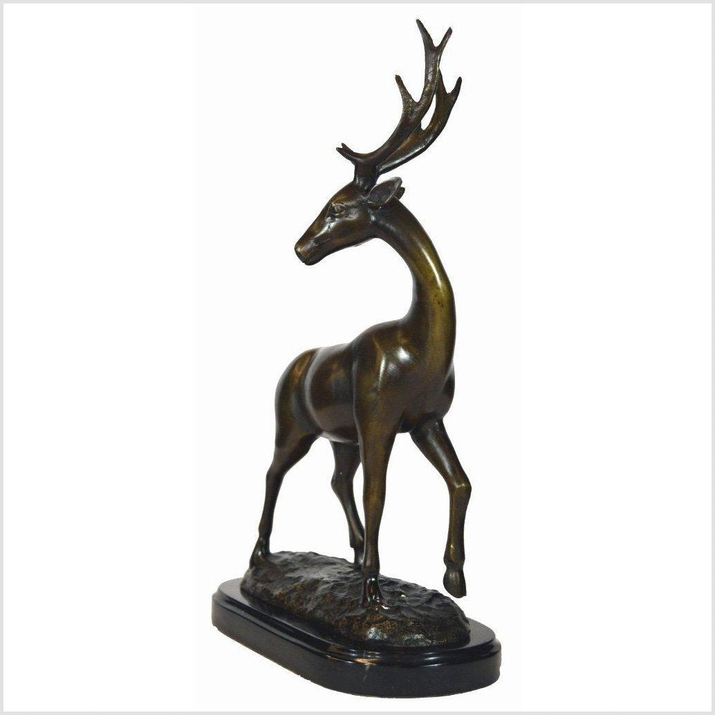 Golden Deer Bronze Sculpture-3. Asian & Chinese Furniture, Art, Antiques, Vintage Home Décor for sale at FEA Home