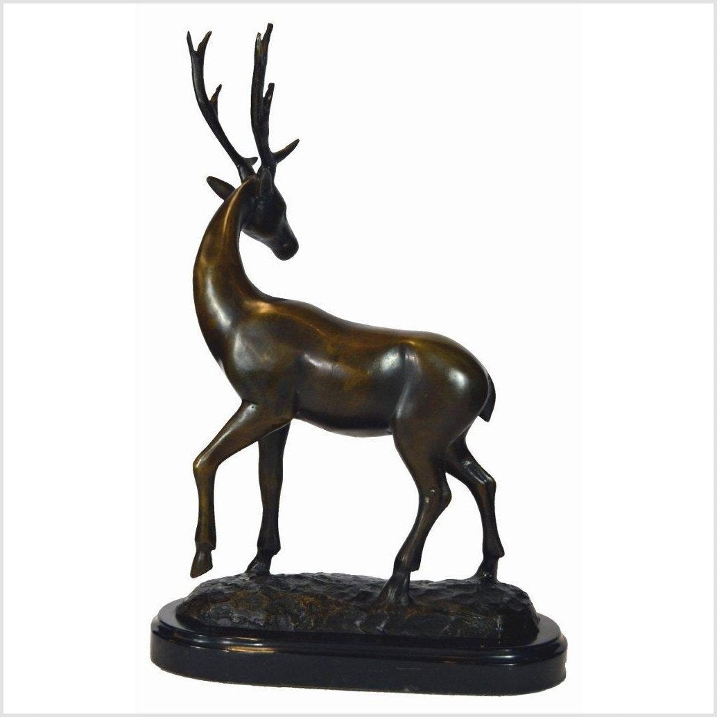 Golden Deer Bronze Sculpture-6. Asian & Chinese Furniture, Art, Antiques, Vintage Home Décor for sale at FEA Home