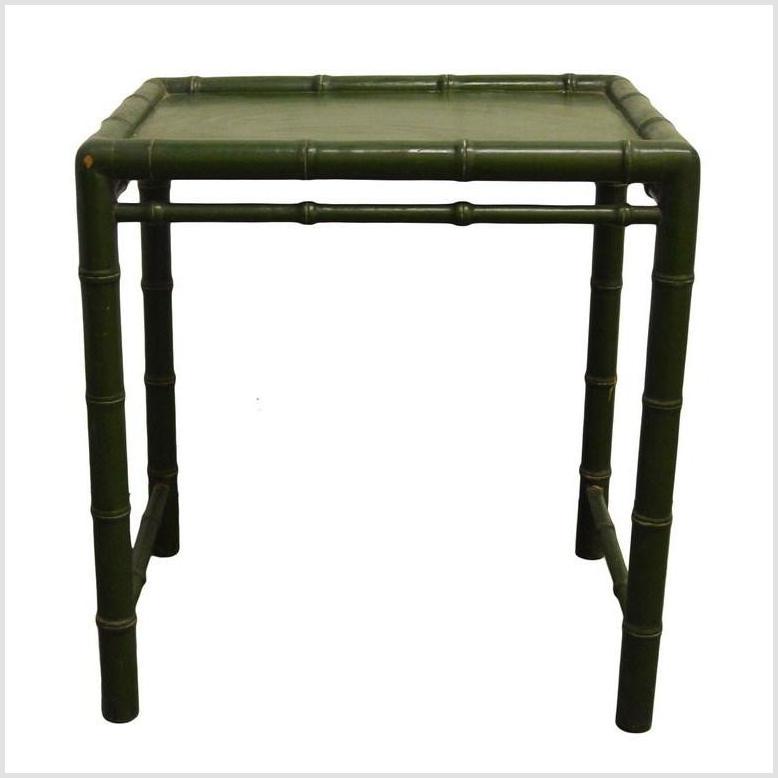 Green Bamboo Side Table-3. Asian & Chinese Furniture, Art, Antiques, Vintage Home Décor for sale at FEA Home