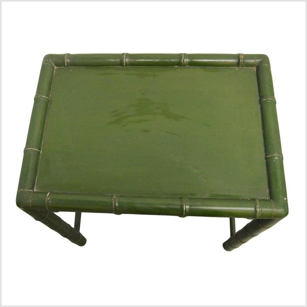 Green Bamboo Side Table-4. Asian & Chinese Furniture, Art, Antiques, Vintage Home Décor for sale at FEA Home