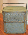Green Woven Rattan Basket- Side Table-3. Asian & Chinese Furniture, Art, Antiques, Vintage Home Décor for sale at FEA Home