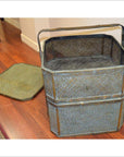 Green Woven Rattan Basket- Side Table-5. Asian & Chinese Furniture, Art, Antiques, Vintage Home Décor for sale at FEA Home