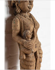 Hand Carved Indian Temple Carving Statue from Gujarat Depicting Mother and Child-10. Asian & Chinese Furniture, Art, Antiques, Vintage Home Décor for sale at FEA Home