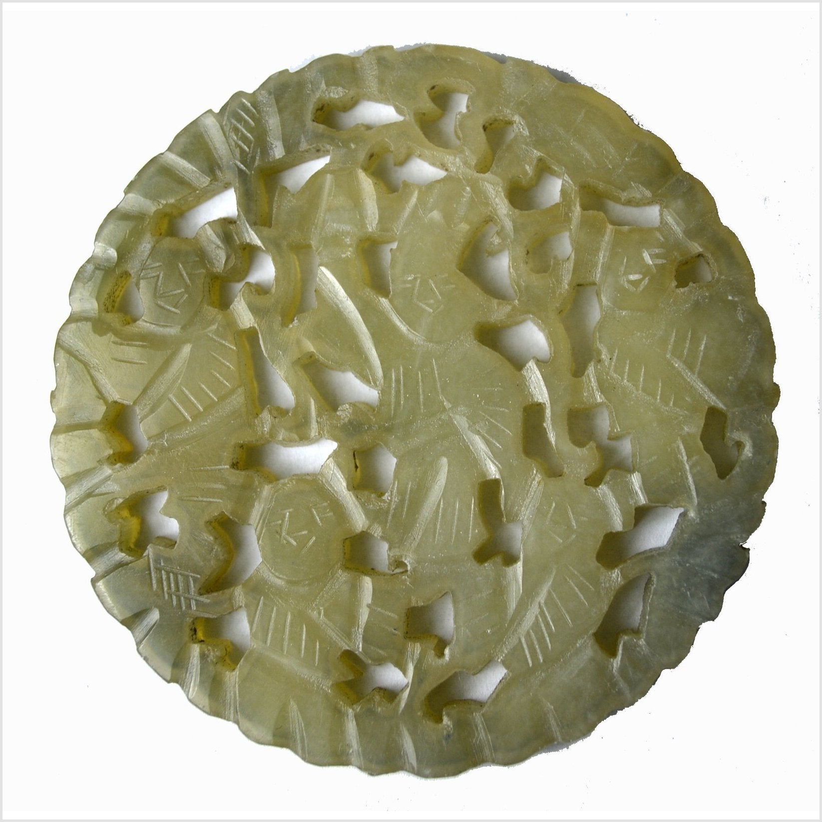 Hand Carved Jade Medallion-4. Asian & Chinese Furniture, Art, Antiques, Vintage Home Décor for sale at FEA Home