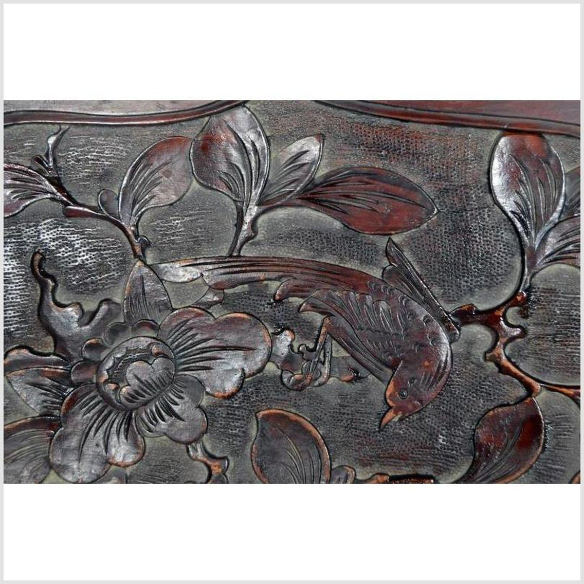 Hand-Carved Lacquered Rosewood Wall Plaque with Bird from 19th Century, China-3. Asian & Chinese Furniture, Art, Antiques, Vintage Home Décor for sale at FEA Home