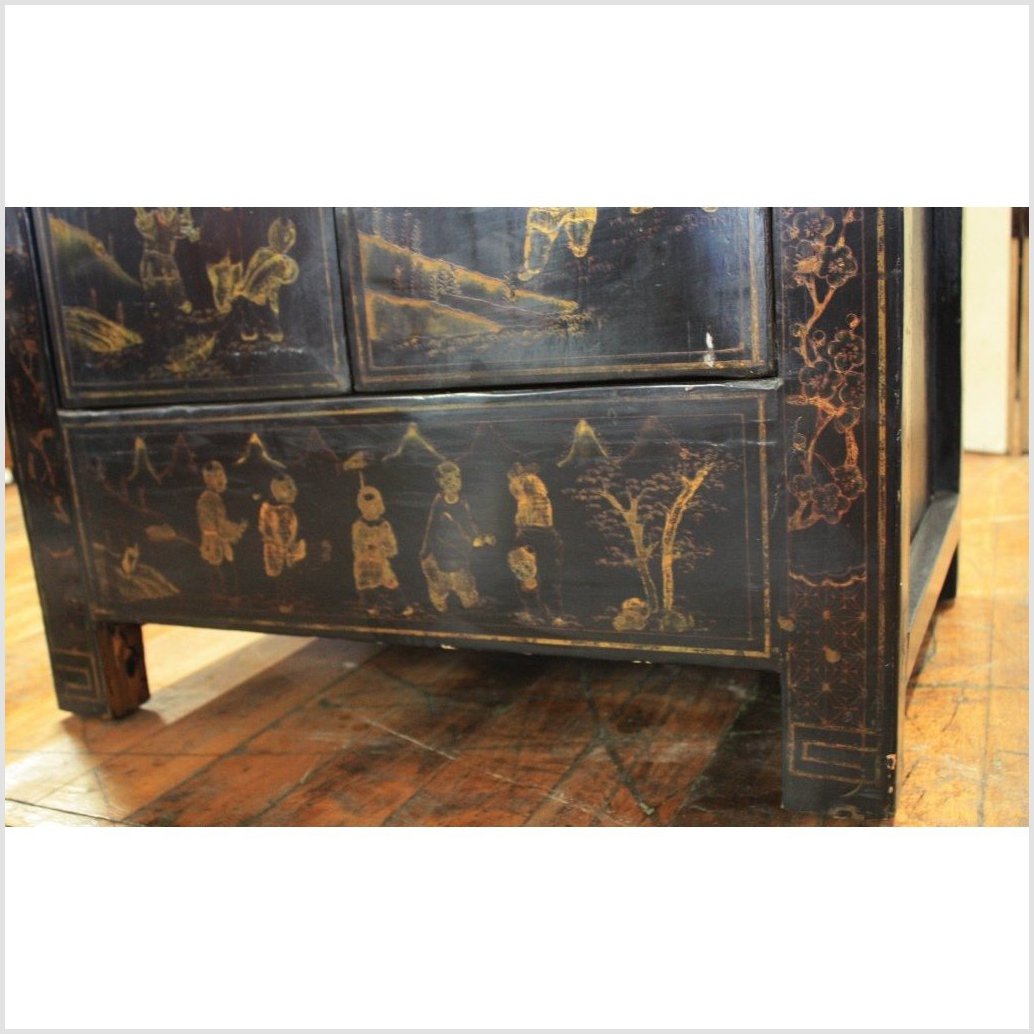 Hand-Painted Black Cabinet-4. Asian & Chinese Furniture, Art, Antiques, Vintage Home Décor for sale at FEA Home