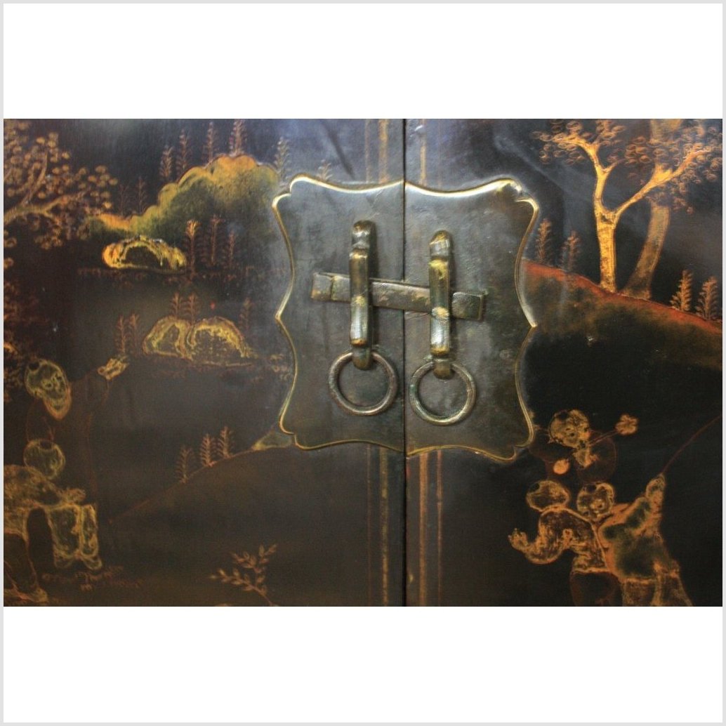 Hand-Painted Black Cabinet-5. Asian & Chinese Furniture, Art, Antiques, Vintage Home Décor for sale at FEA Home