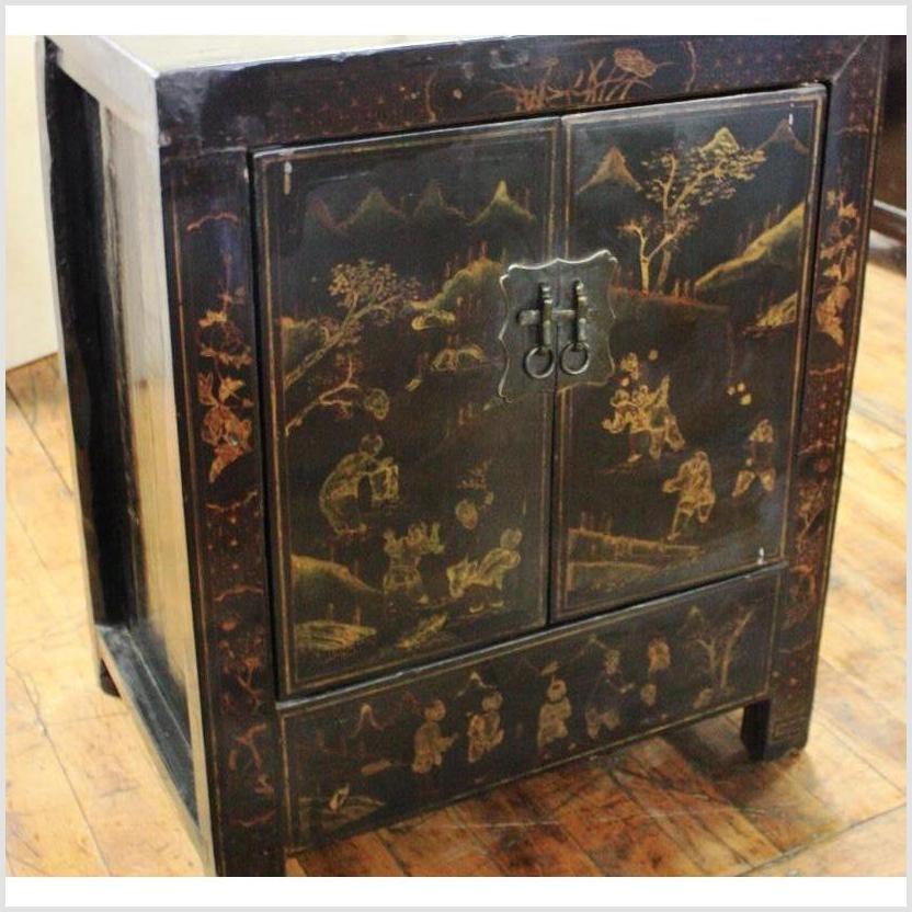 Hand-Painted Black Cabinet-6. Asian & Chinese Furniture, Art, Antiques, Vintage Home Décor for sale at FEA Home
