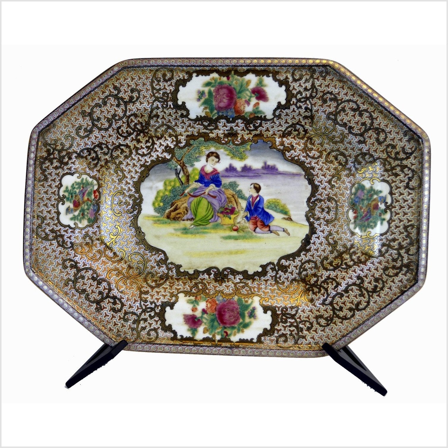 Hand Painted China Porcelain Tray-4. Asian & Chinese Furniture, Art, Antiques, Vintage Home Décor for sale at FEA Home