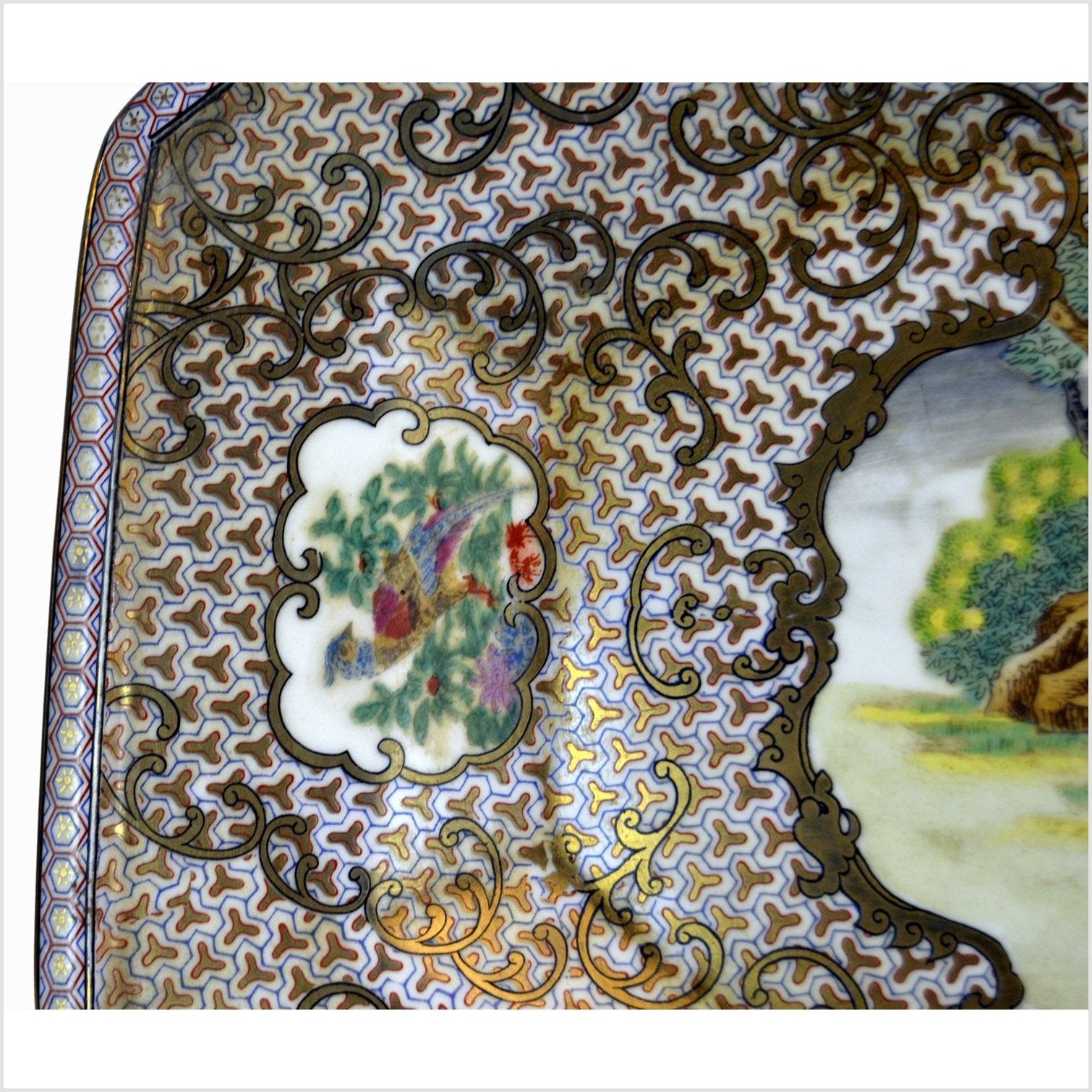 Hand Painted China Porcelain Tray-7. Asian & Chinese Furniture, Art, Antiques, Vintage Home Décor for sale at FEA Home