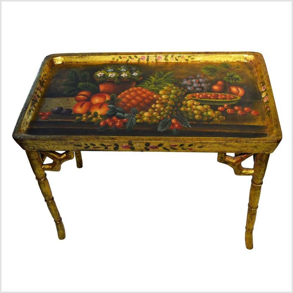 Hand Painted Gilt Ornate Table-9. Asian & Chinese Furniture, Art, Antiques, Vintage Home Décor for sale at FEA Home
