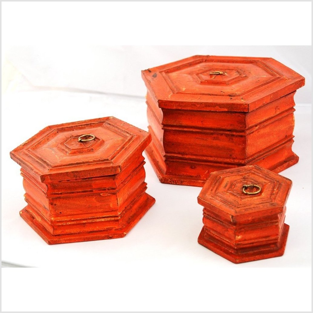 Hand painted Octagonal Box-3. Asian & Chinese Furniture, Art, Antiques, Vintage Home Décor for sale at FEA Home