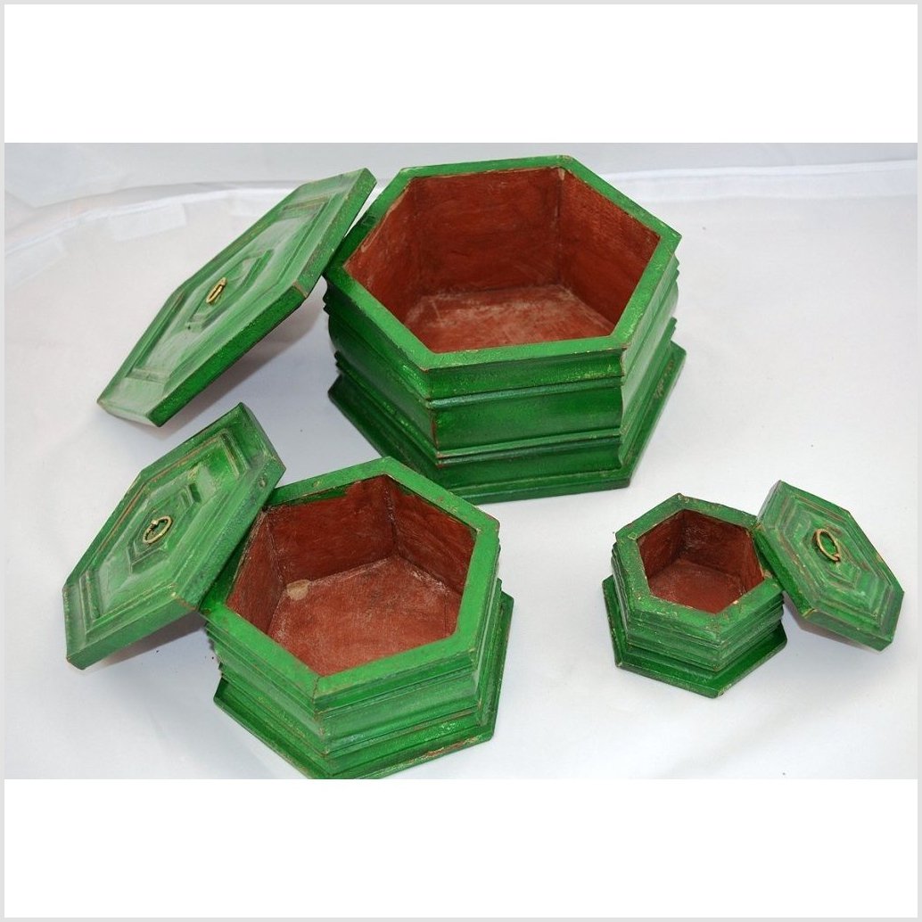 Hand painted Octagonal Box-3. Asian & Chinese Furniture, Art, Antiques, Vintage Home Décor for sale at FEA Home