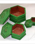 Hand painted Octagonal Box-1. Asian & Chinese Furniture, Art, Antiques, Vintage Home Décor for sale at FEA Home
