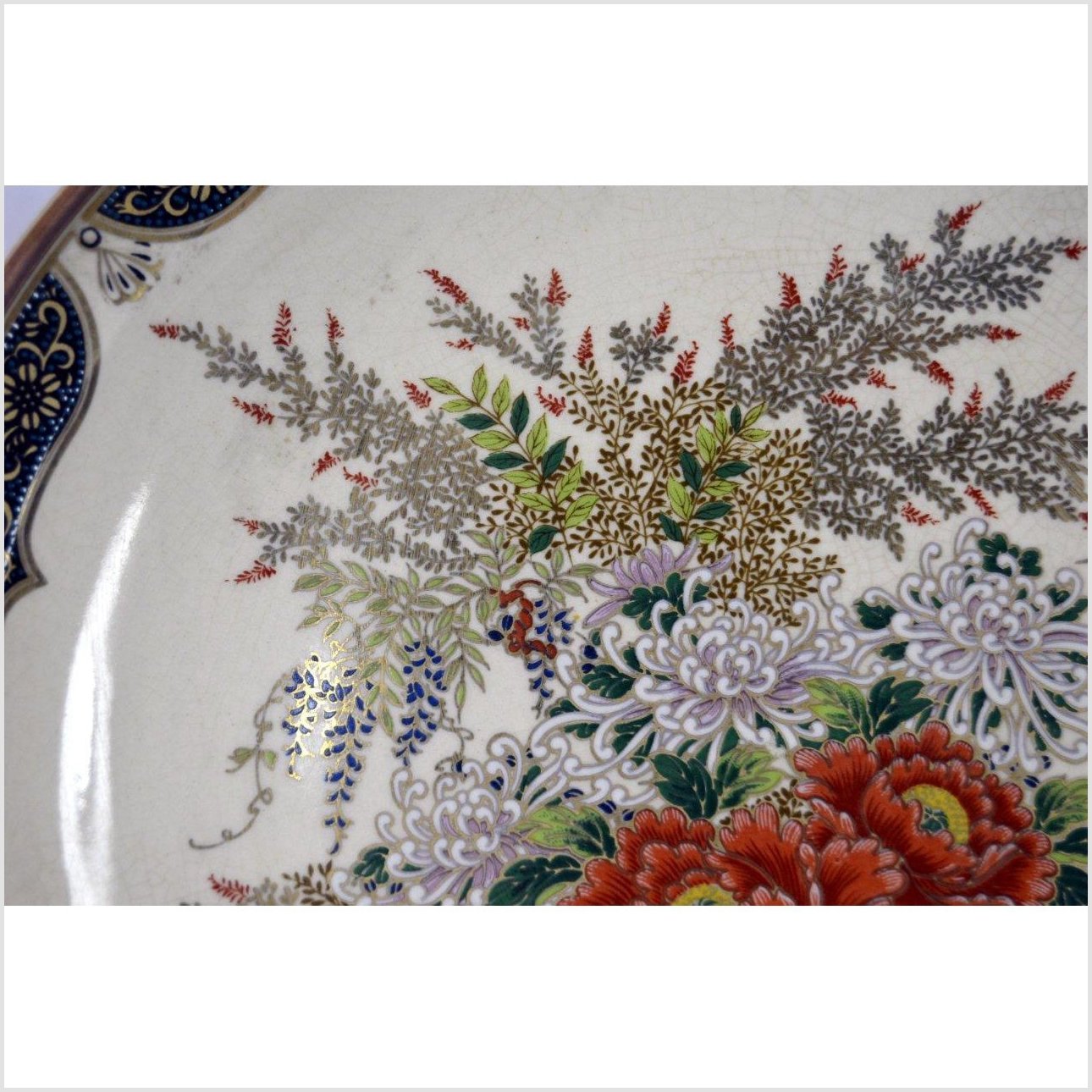 Hand Painted Satsuma Kiyomizu Porcelain Plate-3. Asian & Chinese Furniture, Art, Antiques, Vintage Home Décor for sale at FEA Home