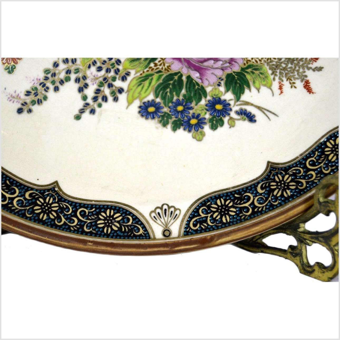 Hand Painted Satsuma Kiyomizu Porcelain Plate-5. Asian & Chinese Furniture, Art, Antiques, Vintage Home Décor for sale at FEA Home