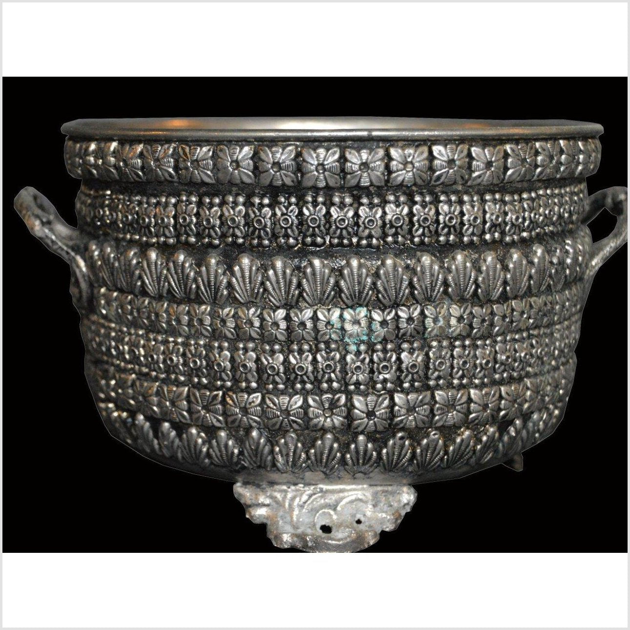 HAND TOOLED SILVER PLATED BOWL-3. Asian & Chinese Furniture, Art, Antiques, Vintage Home Décor for sale at FEA Home