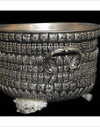HAND TOOLED SILVER PLATED BOWL-4. Asian & Chinese Furniture, Art, Antiques, Vintage Home Décor for sale at FEA Home