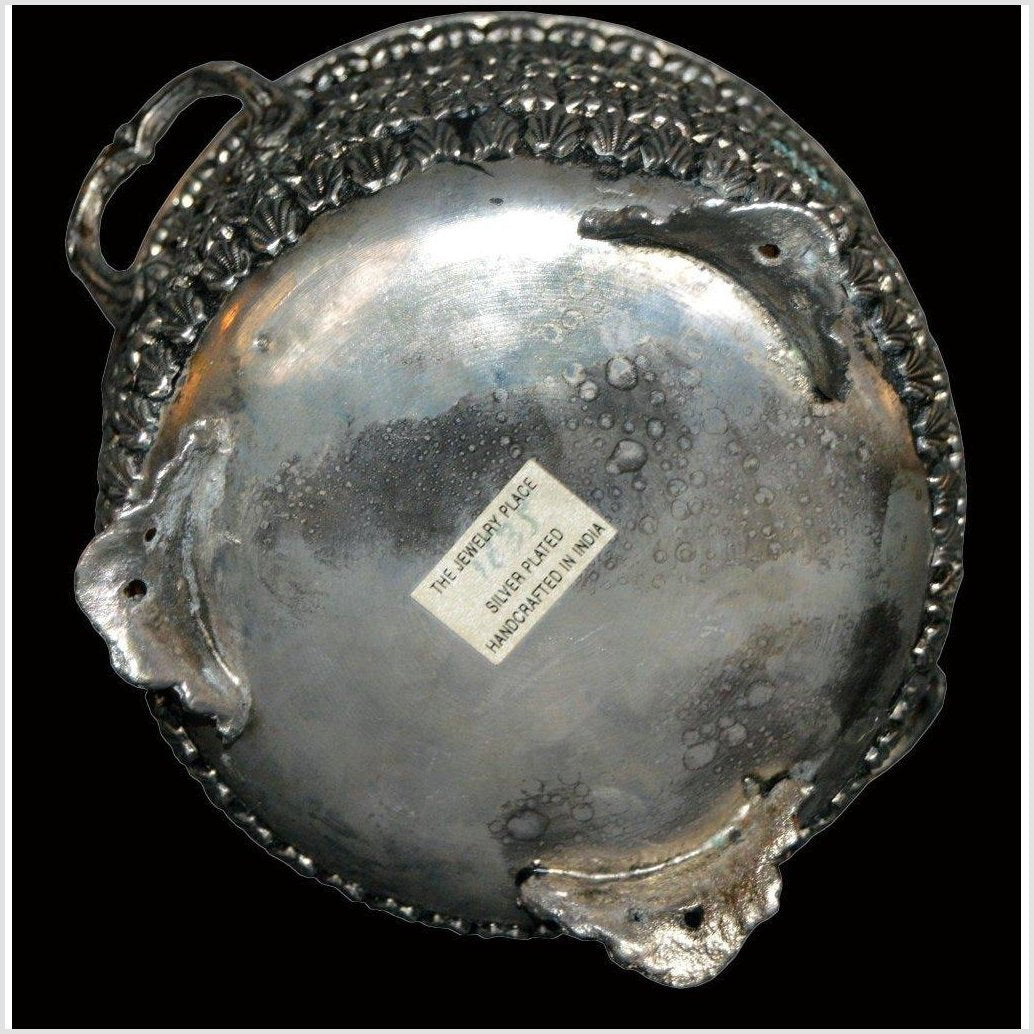 HAND TOOLED SILVER PLATED BOWL-5. Asian & Chinese Furniture, Art, Antiques, Vintage Home Décor for sale at FEA Home