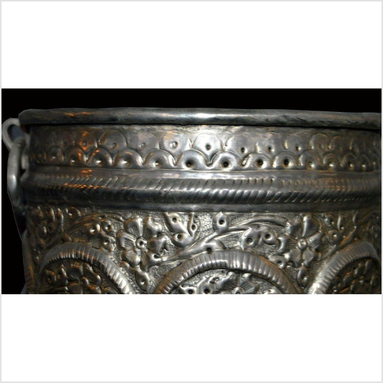 Hand Tooled Silver Plated Ice Bucket-2. Asian & Chinese Furniture, Art, Antiques, Vintage Home Décor for sale at FEA Home