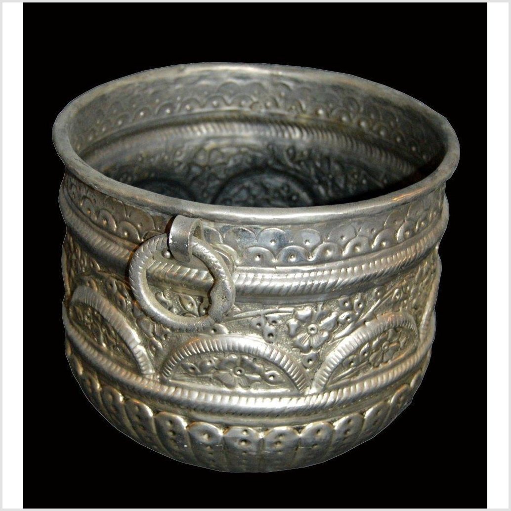 Hand Tooled Silver Plated Ice Bucket-4. Asian & Chinese Furniture, Art, Antiques, Vintage Home Décor for sale at FEA Home