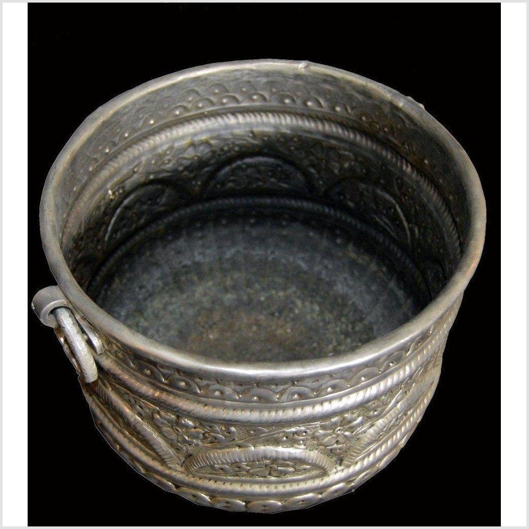Hand Tooled Silver Plated Ice Bucket-5. Asian & Chinese Furniture, Art, Antiques, Vintage Home Décor for sale at FEA Home