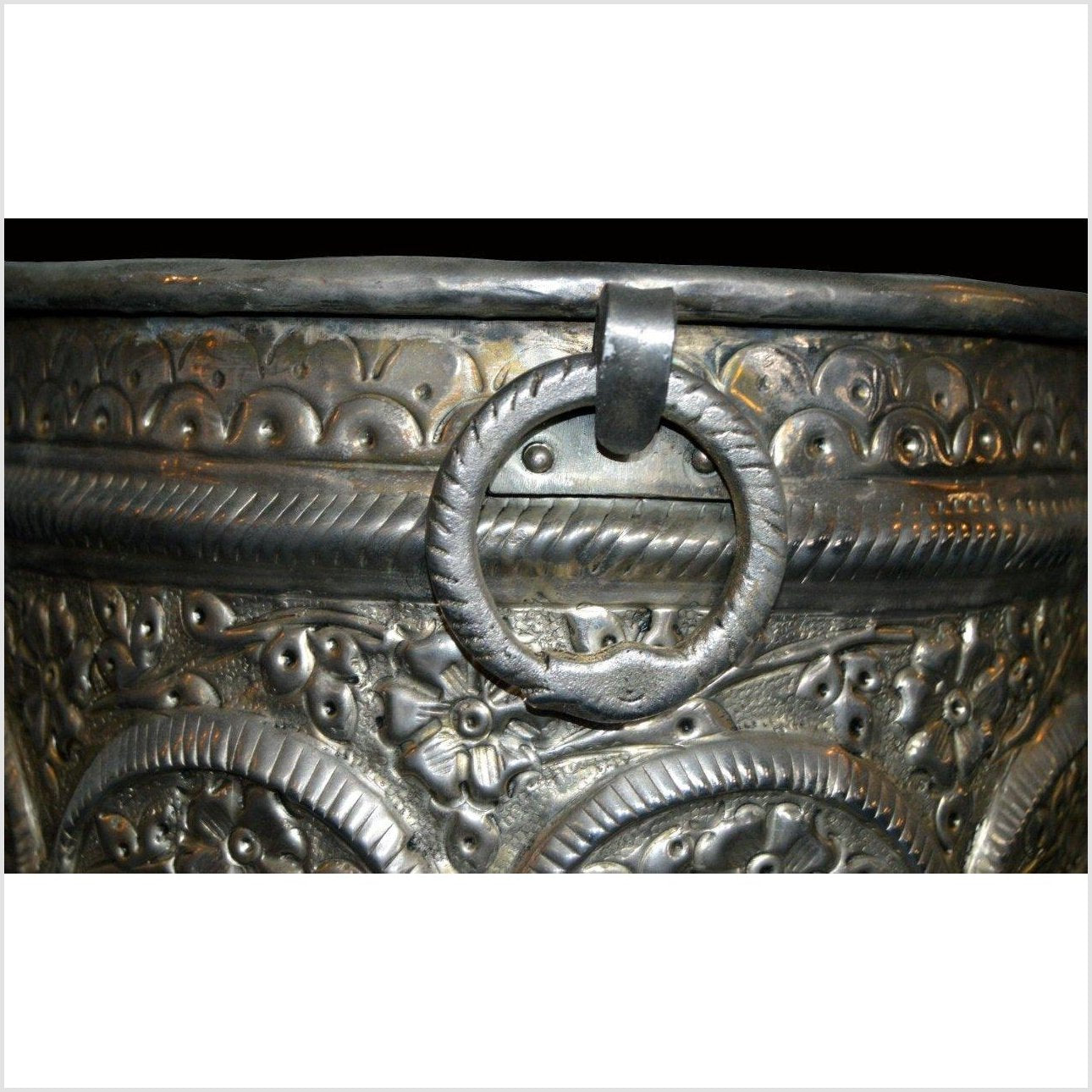 Hand Tooled Silver Plated Ice Bucket-6. Asian & Chinese Furniture, Art, Antiques, Vintage Home Décor for sale at FEA Home