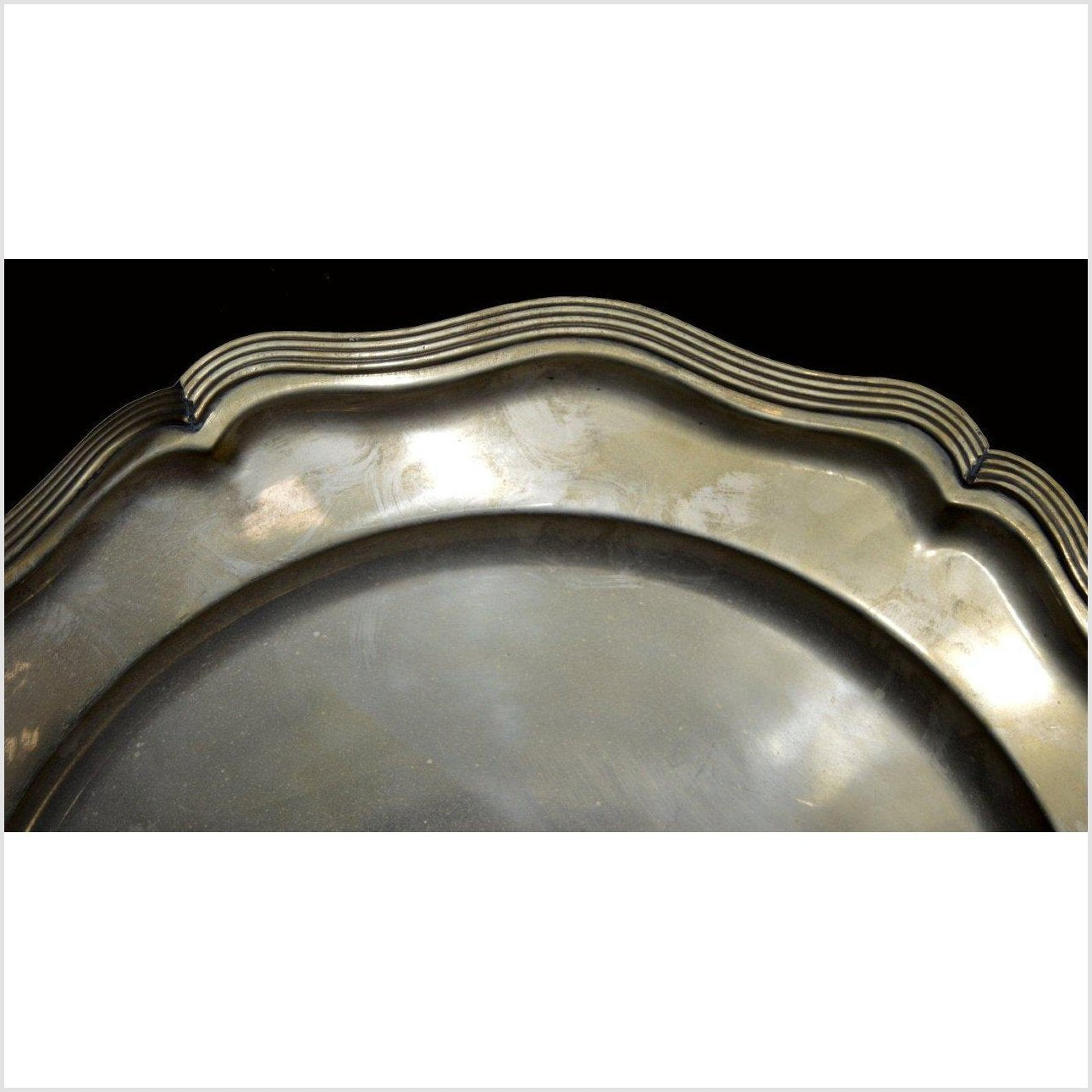 HAND TOOLED SILVER PLATED ORNATE CHARGER-3. Asian & Chinese Furniture, Art, Antiques, Vintage Home Décor for sale at FEA Home