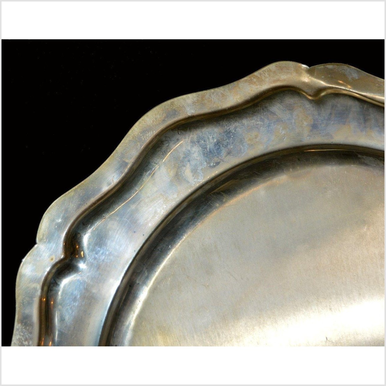 HAND TOOLED SILVER PLATED ORNATE CHARGER-5. Asian & Chinese Furniture, Art, Antiques, Vintage Home Décor for sale at FEA Home