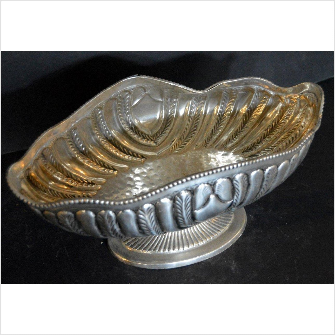 Hand Tooled Silver Plated Planter-2. Asian & Chinese Furniture, Art, Antiques, Vintage Home Décor for sale at FEA Home