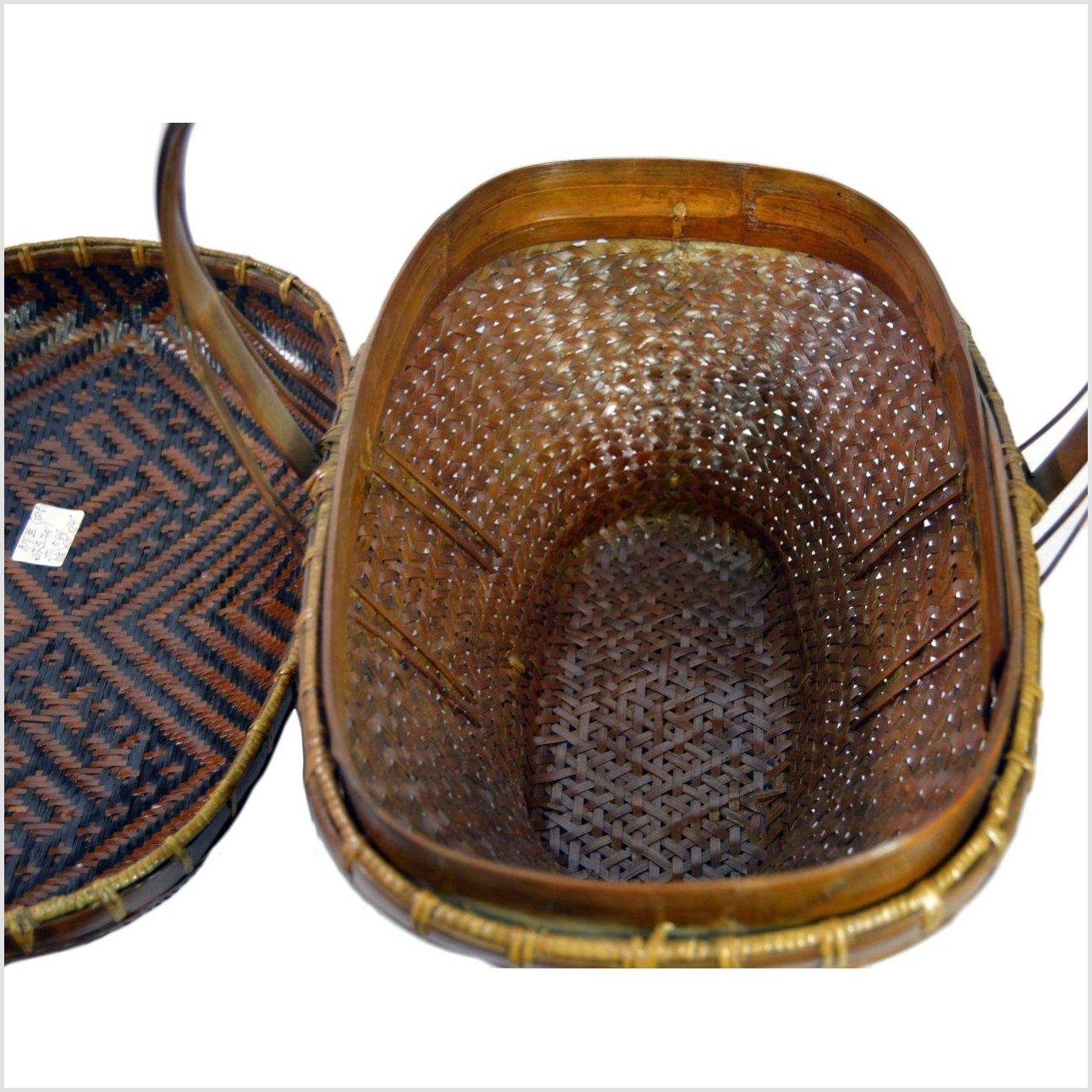 Hand Woven Rattan Basket-6. Asian & Chinese Furniture, Art, Antiques, Vintage Home Décor for sale at FEA Home