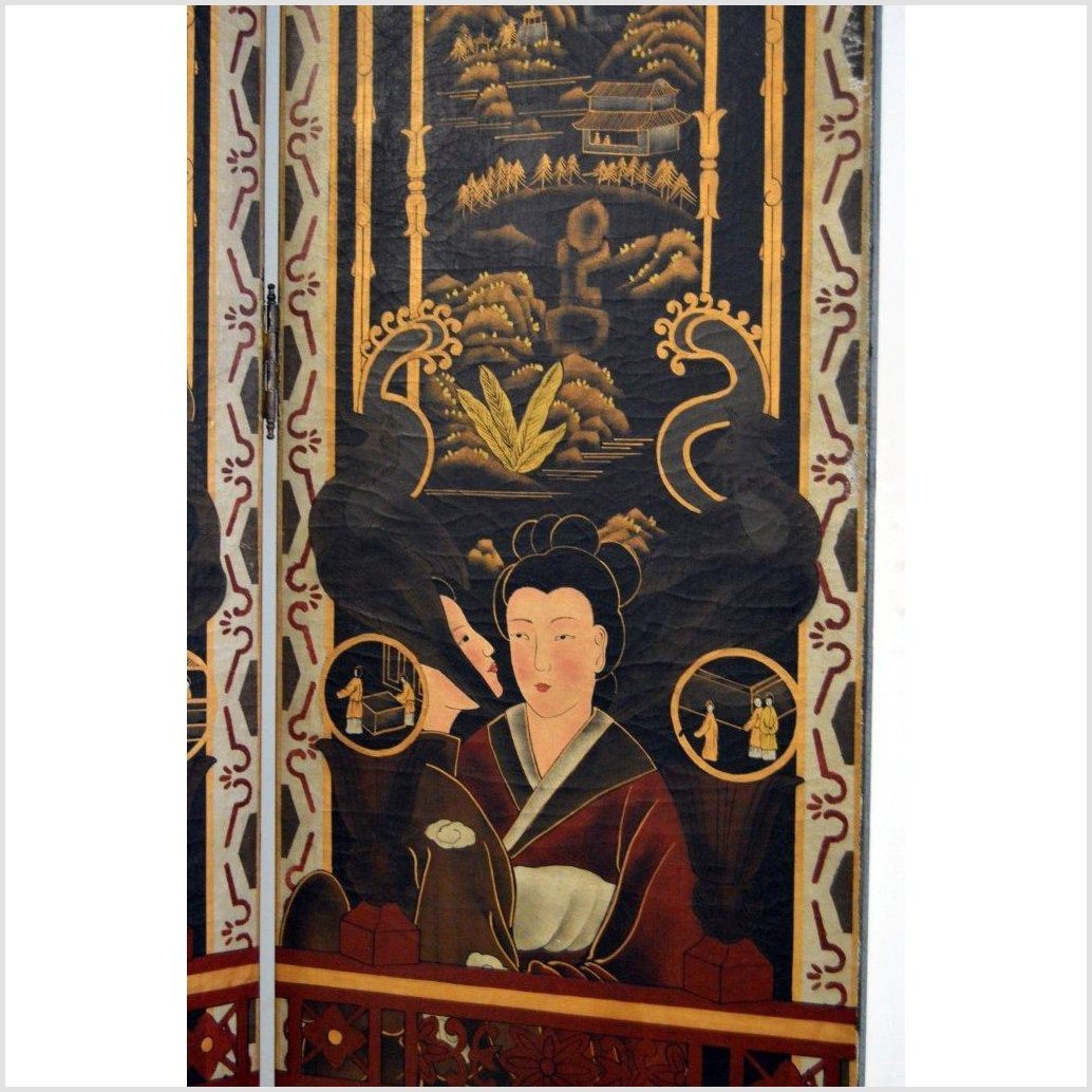 Handpainted Chinese Screen-5. Asian & Chinese Furniture, Art, Antiques, Vintage Home Décor for sale at FEA Home