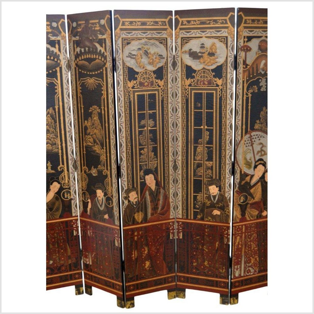 Handpainted Chinese Screen-7. Asian & Chinese Furniture, Art, Antiques, Vintage Home Décor for sale at FEA Home
