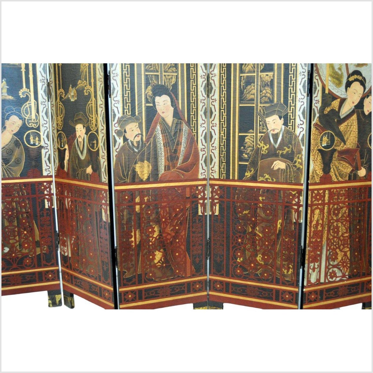 Handpainted Chinese Screen-8. Asian & Chinese Furniture, Art, Antiques, Vintage Home Décor for sale at FEA Home
