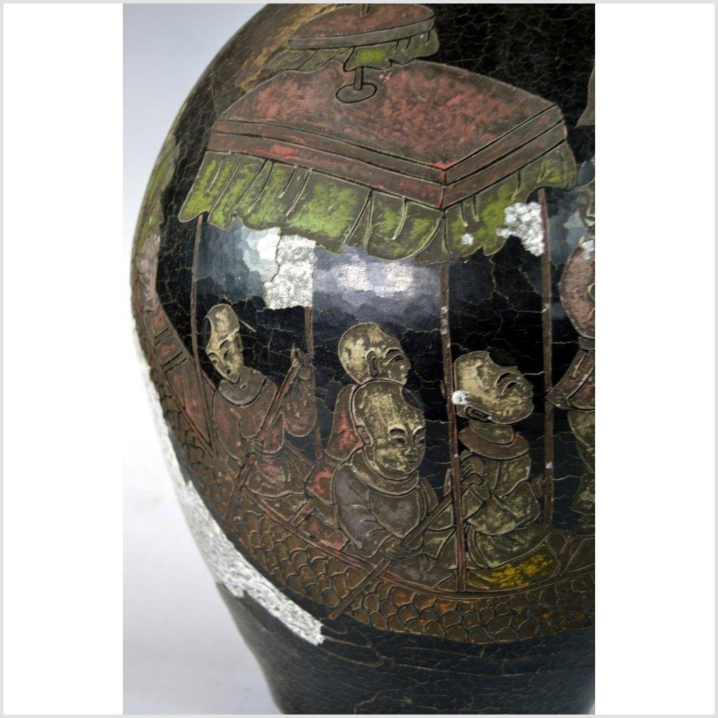 Hong Kong Large Hand Painted Vase-3. Asian & Chinese Furniture, Art, Antiques, Vintage Home Décor for sale at FEA Home