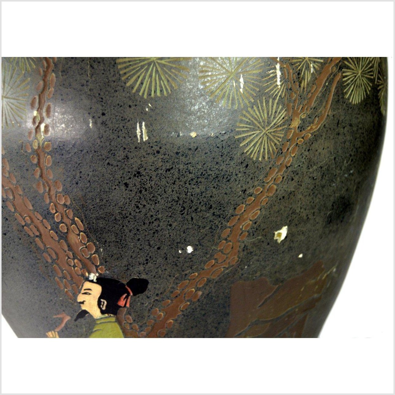 Hong Kong Large Hand Painted Vase-4. Asian & Chinese Furniture, Art, Antiques, Vintage Home Décor for sale at FEA Home